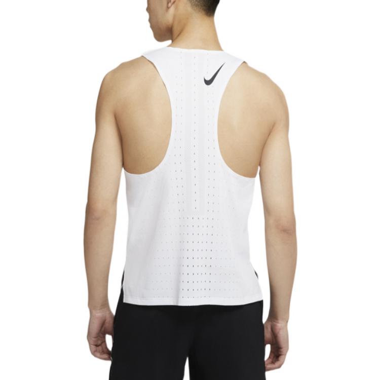 Nike Aeroswift V-Neck Running Vest Men Tops White CJ7836-100