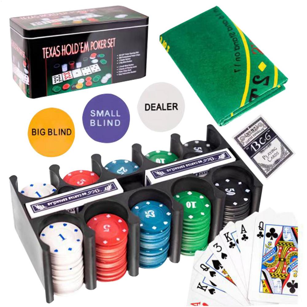 200pcs Texas Hold  em Poker Chip Set With Tin Case Casino Chips Set Texas Holdem Blackjack Gambling Traveling Pokers Set