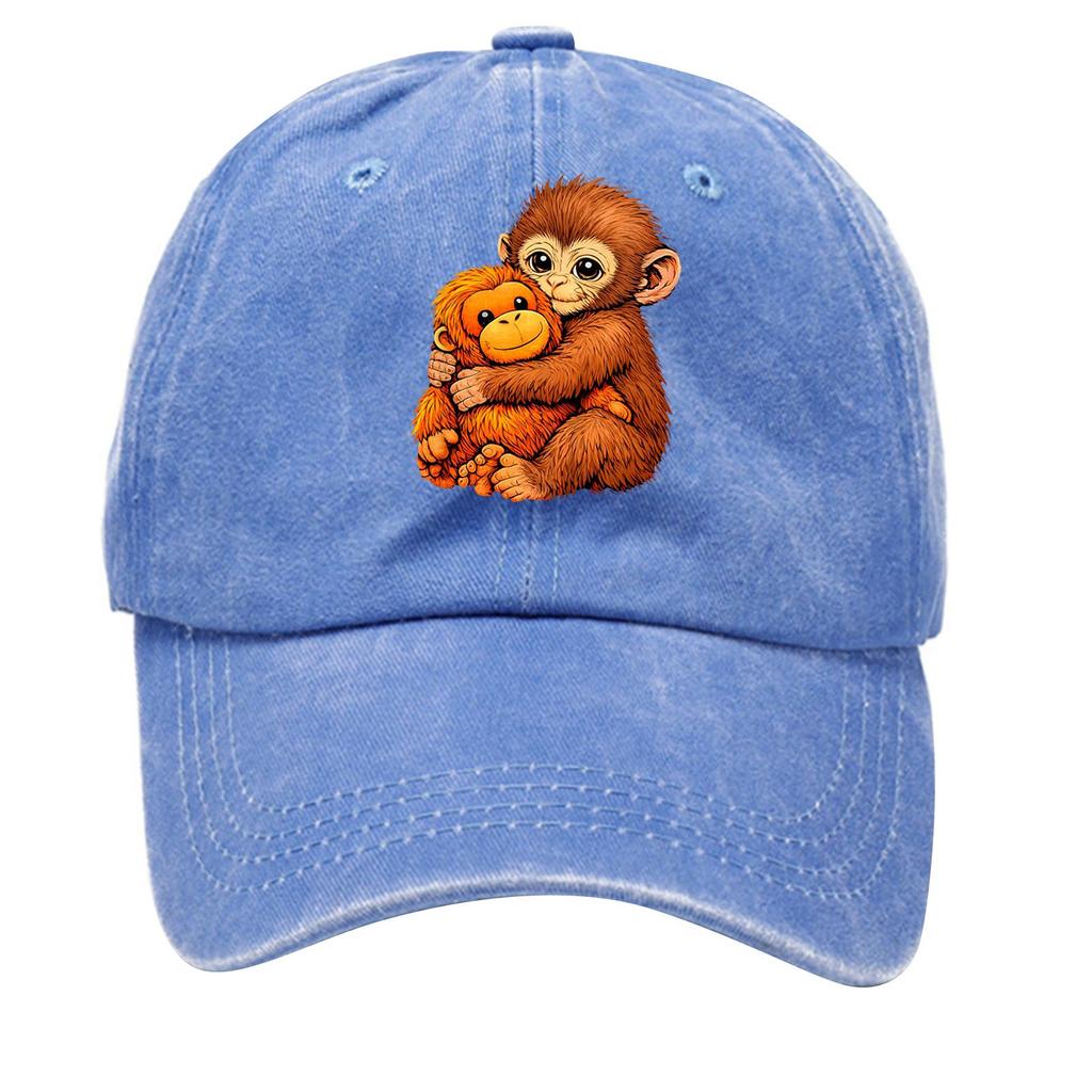 Boné de Beisebol de Algodão Lavado com Topo Mole Desgastado Estampado Chapéu Jeans para Homens, Chapéu Retrô Europeu e Americano