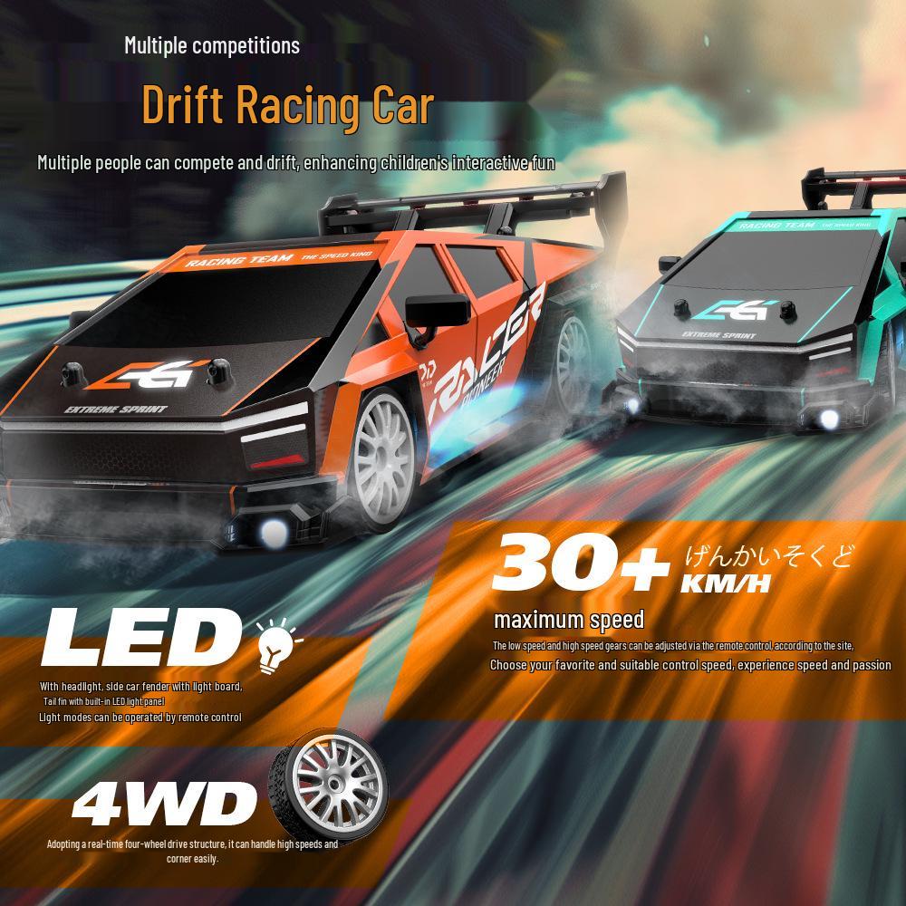 1:24 RC Drift High-Speed Mustang AE86, Four-Wheel Drive Racing Toy Car, Rechargeable Model.