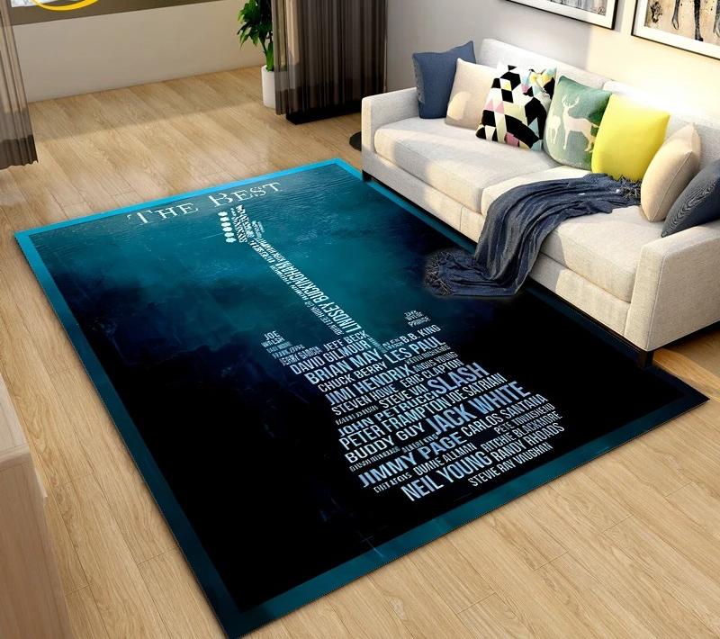 Klassische E-Gitarre Bass Teppich Schlafzimmer Zuhause Weiche Matte Waschbar Wohnzimmer Dekoration Flur Ankleidezimmer Couchtisch Teppich