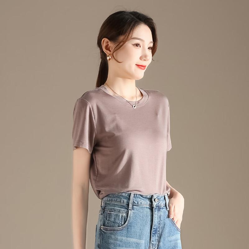 RAIN.CUN Women's High-Elastic Slim Fit Short Sleeve T-Shirt