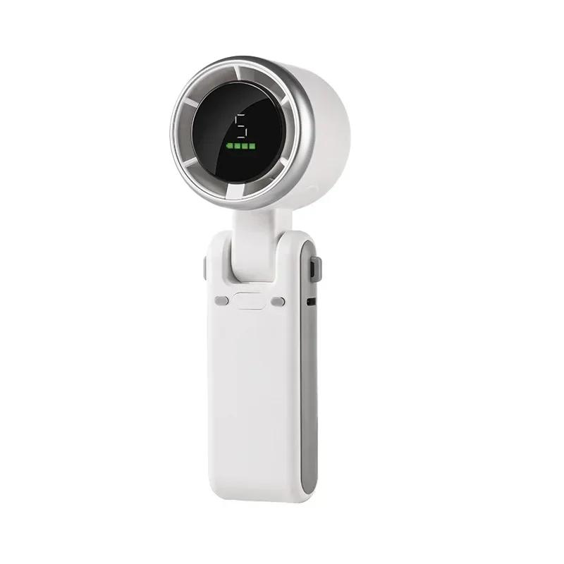 Portable Handheld Turbo Fan 5 Gear Wind Outdoor Bladeless Fan Type C Rechargeable Portable Personal Fan for Travel