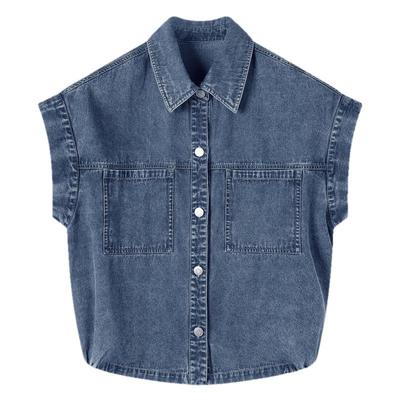 TonLion Women's Lapel Denim Shirt