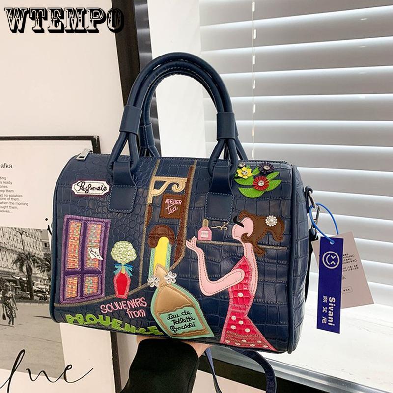 WTEMPO Kvinner stor håndveske skulderveske broderisett dekorasjonssømveske