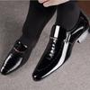 Men's Large Size Patent Leather Dress Shoes with Crocodile Pattern