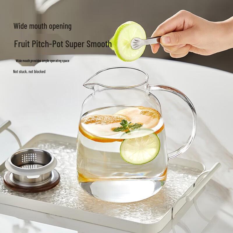 YIHUTEA Rounded Corner Glass Pitcher