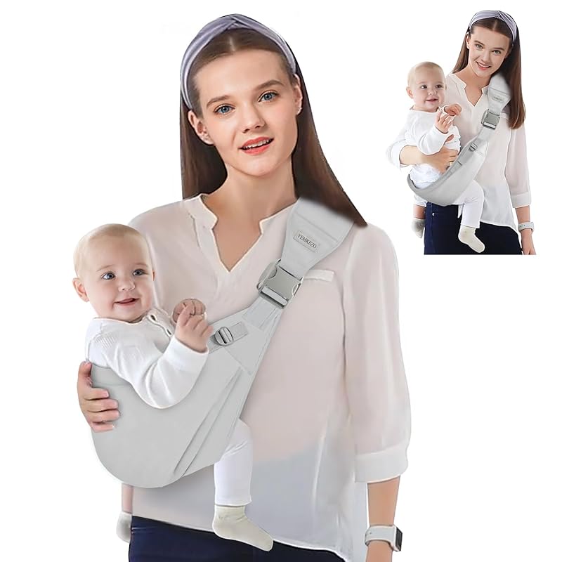 Baby Sling Carrier, Baby Carrier Newborn to Toddler, Adjustable One Shoulder Labor-Saving Baby Holder Carrier, Baby Half Wrapped Sling Hip Carrier,