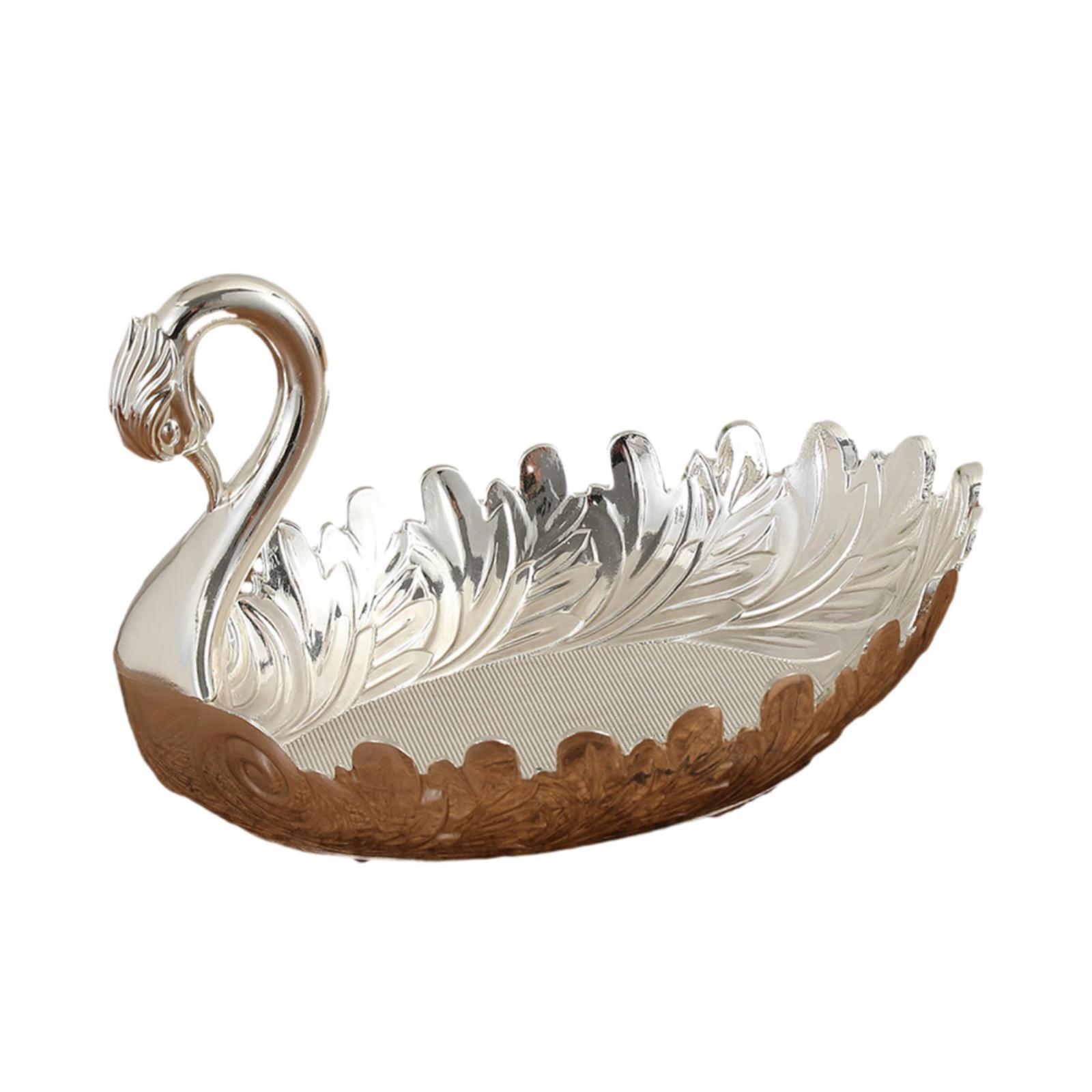 

Fruit Plate Snack Serving Plate Zinc Alloy Snack Tray for Dining Room Tables серебряный