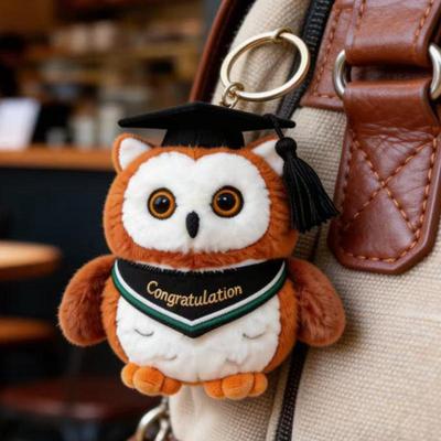 Doctoral Owl Hat Graduation Plush Toy Keychain - Souvenir Gift