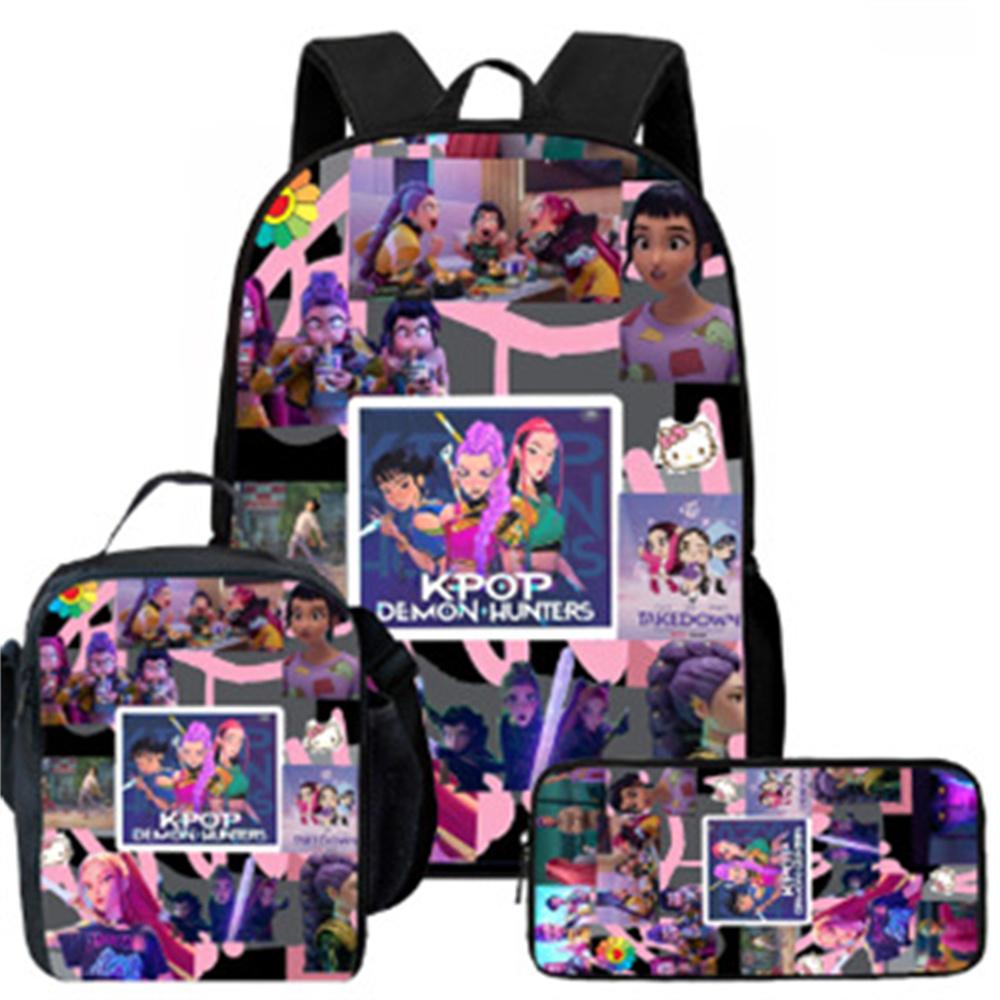 K-Pop Hunter Magic Girls New Children's Backpack DIY Customizable Unisex Student Bag Kindergarten Double Shoulder Cute Cartoon