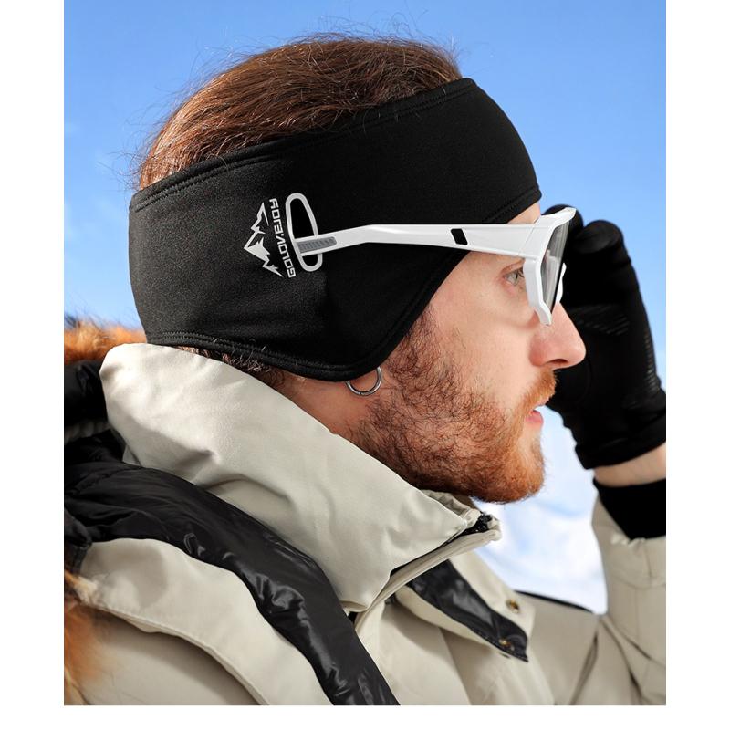 Thermo-Fleece-Stirnband fürs Radfahren, Ohrenschützer mit Brillenloch für Motorrad, Wintersport, Skifahren