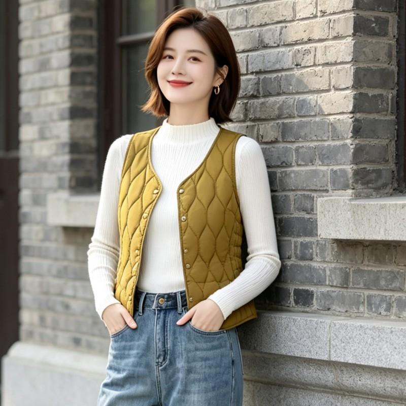 Womens Padded Vest Lightweight Warm Sleeveless Coat Short Outerwear Winter