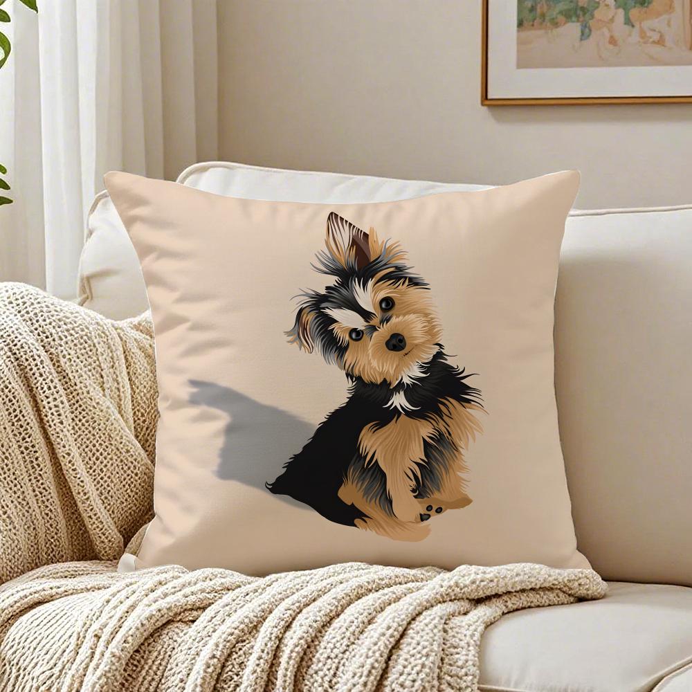 NICE CUTE Yorkshire Terrier dog Cushion Cover Pillowcase Antidustmite living Room Sofa Decor Cushion Room