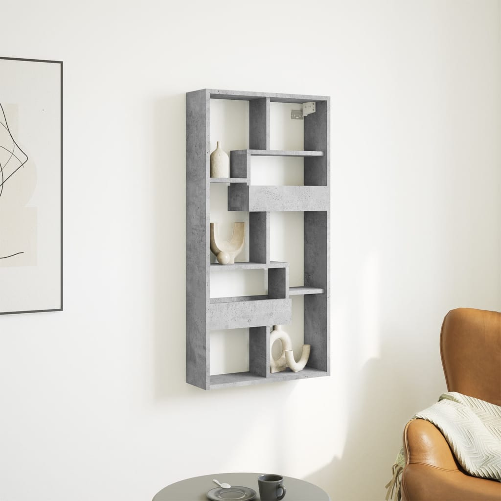 Wall Cabinet Concrete Grey 50x15x100 Cm Engineered Wood