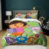 Cartoon Cute D-Dora Bedding Set 3Pcs Anime Duvet Cover Set 3D Digital Print For Girls Kids Boy Girl Bed Home Textile