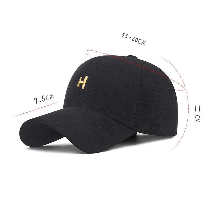 Autumn Winter Embroidery Letters Corduroy Cap Men Women Velvet Warm Baseball Cap