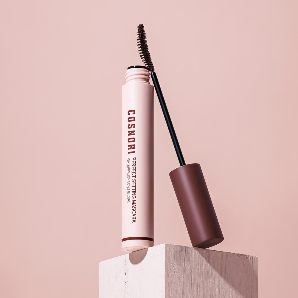 Cosnori Mascara Waterproof Fissaggio Perfetto Lunghezza & Arricciatura (7ml) – 4 Colori: Marrone Accogliente / Marrone Rosato / Cenere Profondo / Blu Reale, Coreano