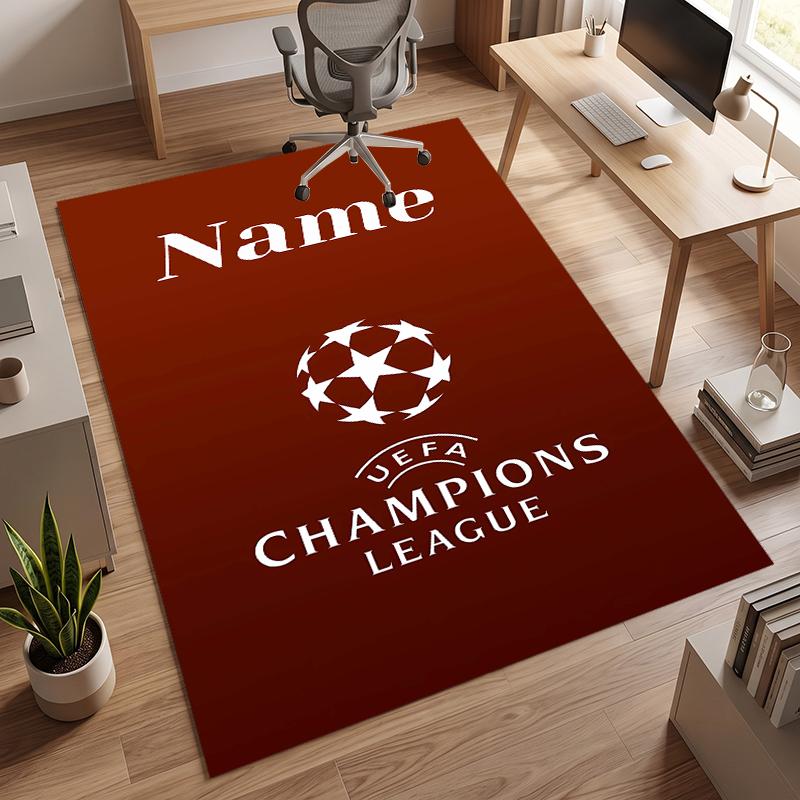 UEFA Champions (1) Personalized Name Office Carpet Stylish Decor for Living Room Bedroom Kitchen