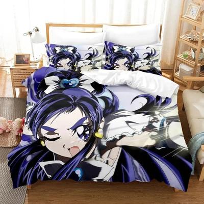 Ensemble de literie Anime Pretty Cure Housse de couette Ensemble de lit Housse de couette Taie d'oreiller Couette Taille King Queen Ensemble de literie pour garçons et adultes