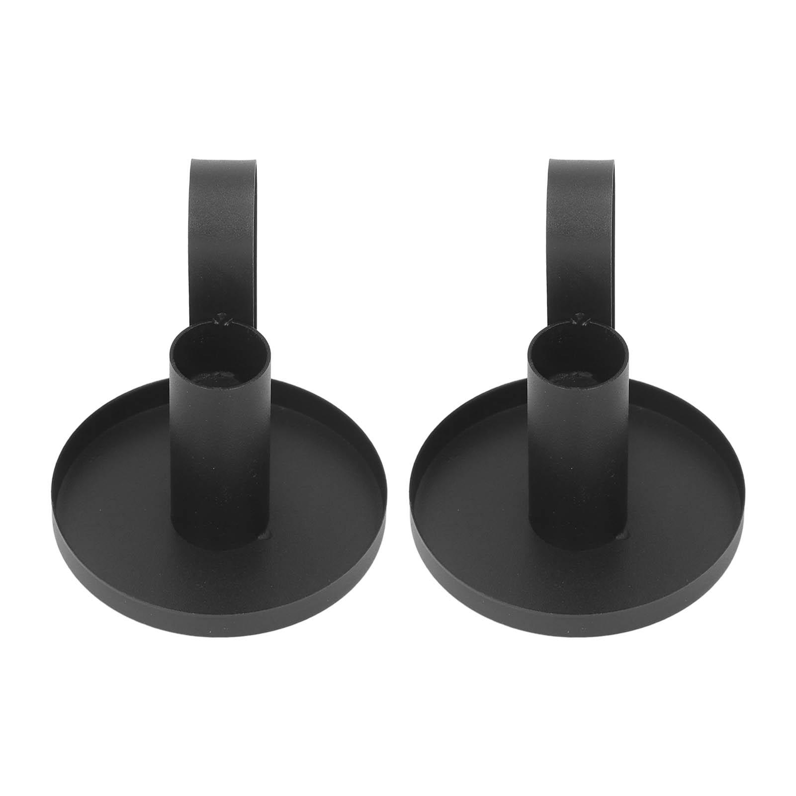 

2 шт. Металлические подсвечники с изогнутой ручкой, Ретро Мода, Черные подсвечники для каминного стола