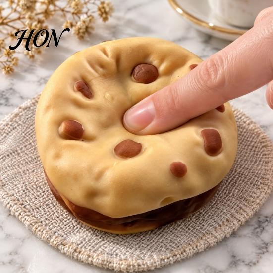 Party Favors for Sensory Play Crunchy Cookie Squeeze Toy, Bead Filled Fidget Realistic Hand Exerciser Focus Replica Stress Ball with ASMR Feel Adults