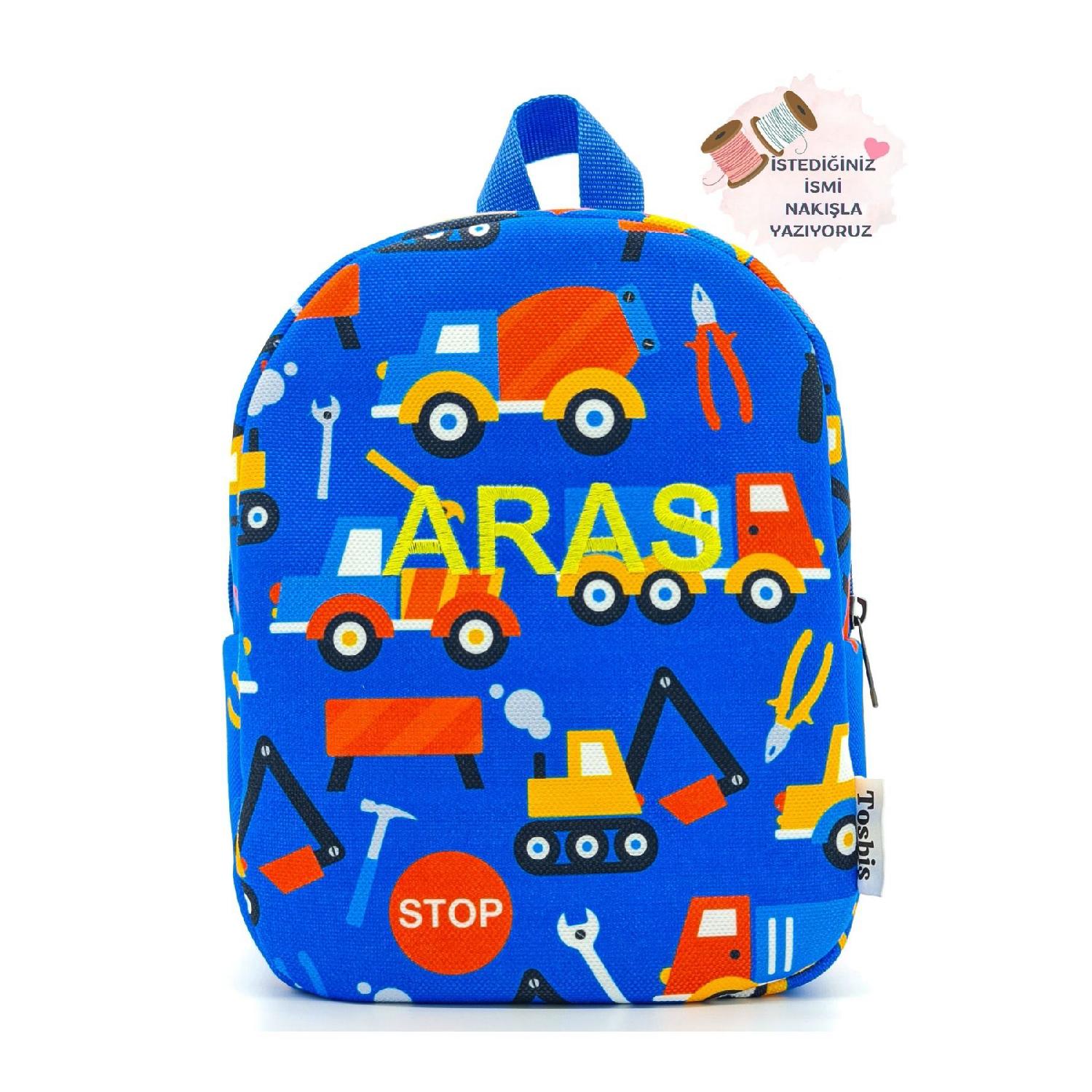 

[Мы пишем желаемое имя] Детский рюкзак для обслуживания автомобиля 0-8 лет, рюкзак для детского сада-ясля синий