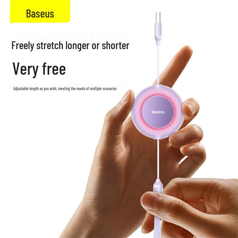 Baseus 3-in-1 66W 6A Retractable Fast Charging Cable