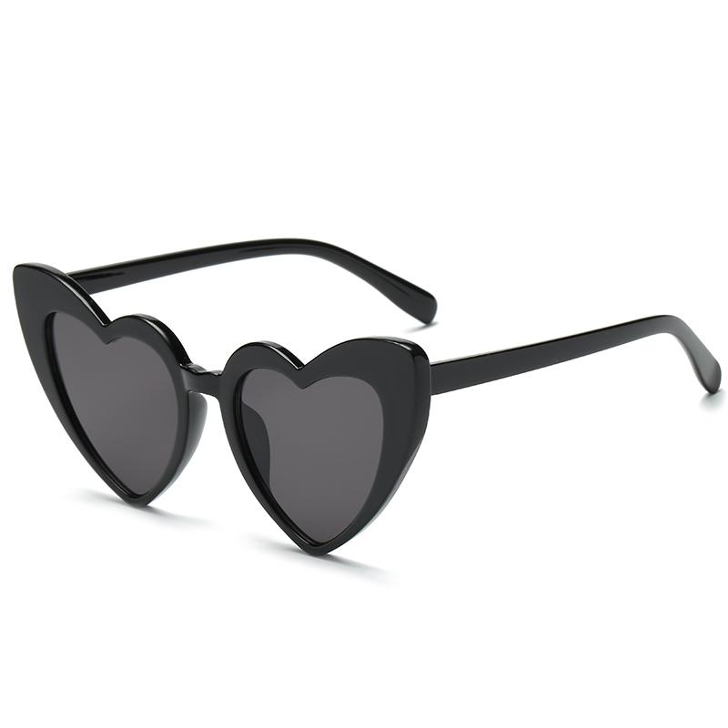 New Heart Shaped Candy Sunglasses Female Punk Cat Eyes Fashion Accessories Large Frame Sparkling Pink Crystal Eyeglasses