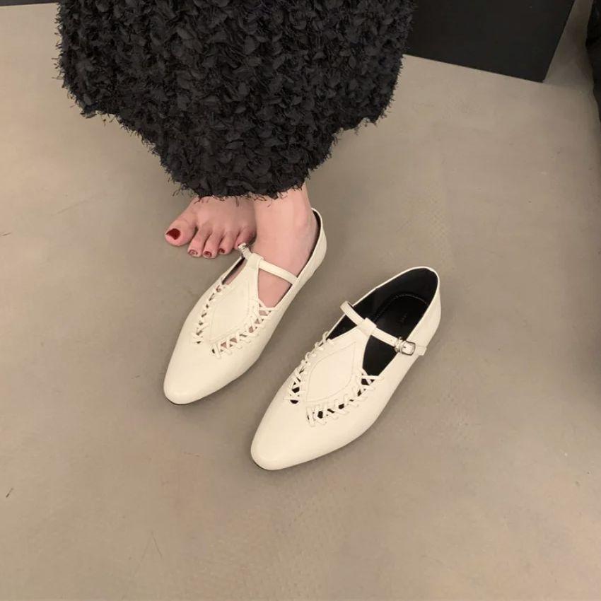 Bailmos Women Pointed Toe Flats Shoes Women Casual Dress Loafers Shoes 2025 Fashion Autumn New Walking Shoes Designer Female