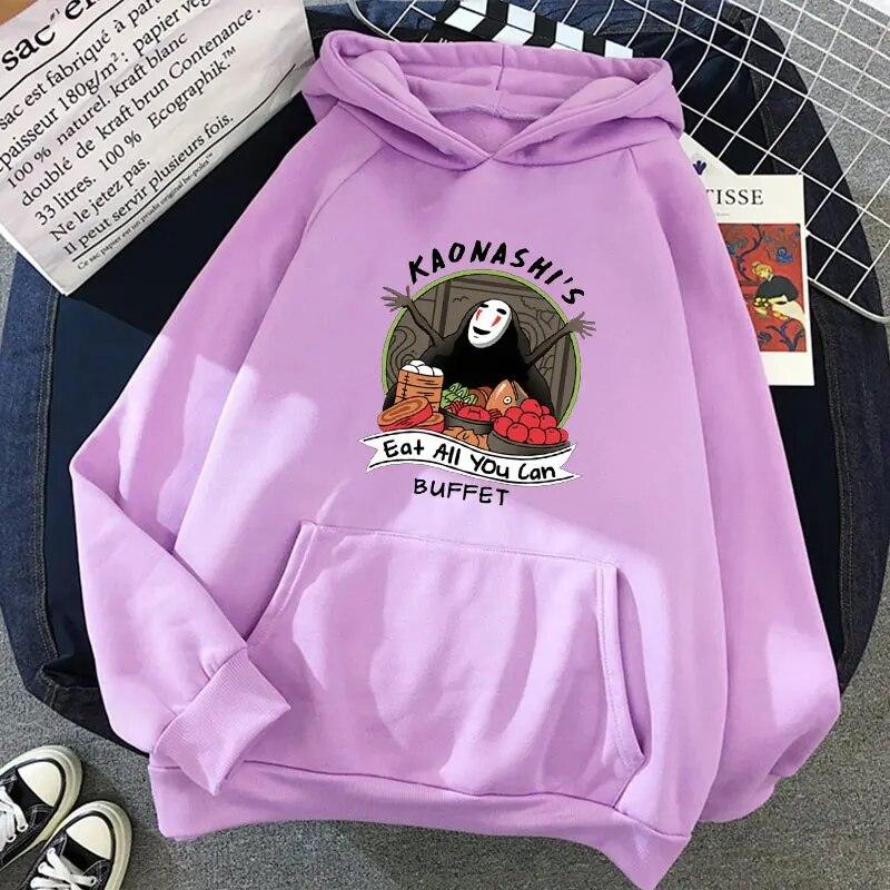 Miyazaki Hayao Spirited Away Cute Anime Cartoon Hoodie WoUnisex Harajuku Ulzzang Kawaii Graphic Sweatshirt Winter Hoodie Women