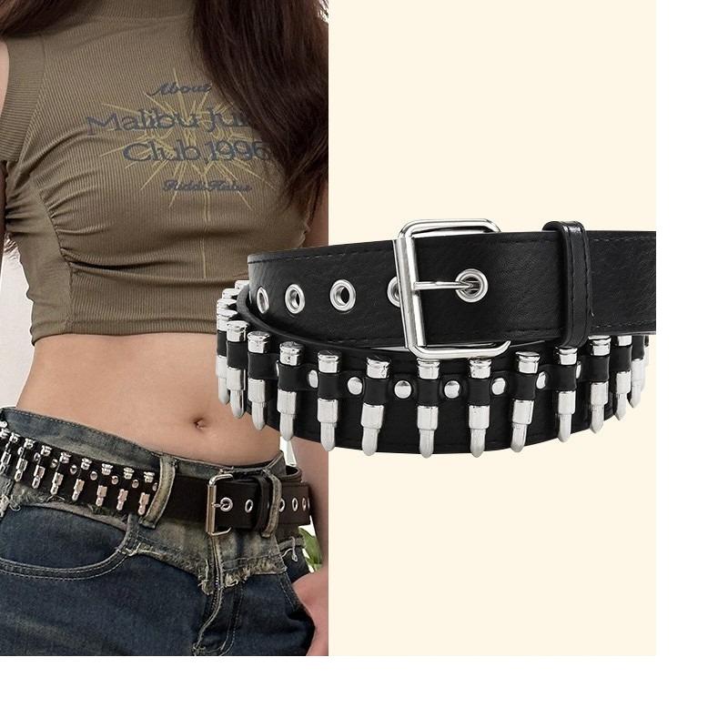 1Pc American Retro Heavy Industry Belt Accessories Women's Waist Decoration Jeans Metal Rivet Belt Wide Version