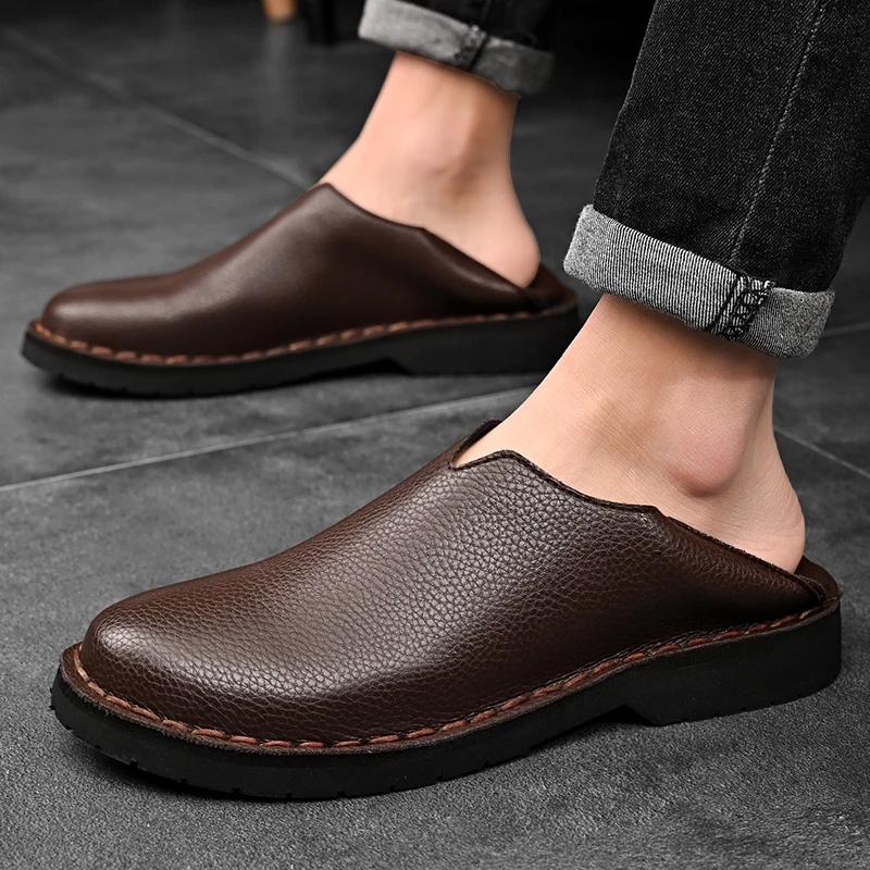 ModeEchtes Leder Herrenschuhe Lässige Herren Slipper Fahrschuhe Weiche Lederschuhe Herren Flats Bequeme Mokassinschuhe für Herren