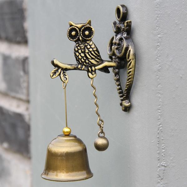 Horses Elephant Owls Animal Vintage Style Doorbells Metal Iron Bells Wind Bells Ornamental Walls
