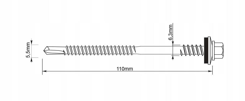 GTR6 SP A19 screws 5.5/6.3x110mm RAL 9010