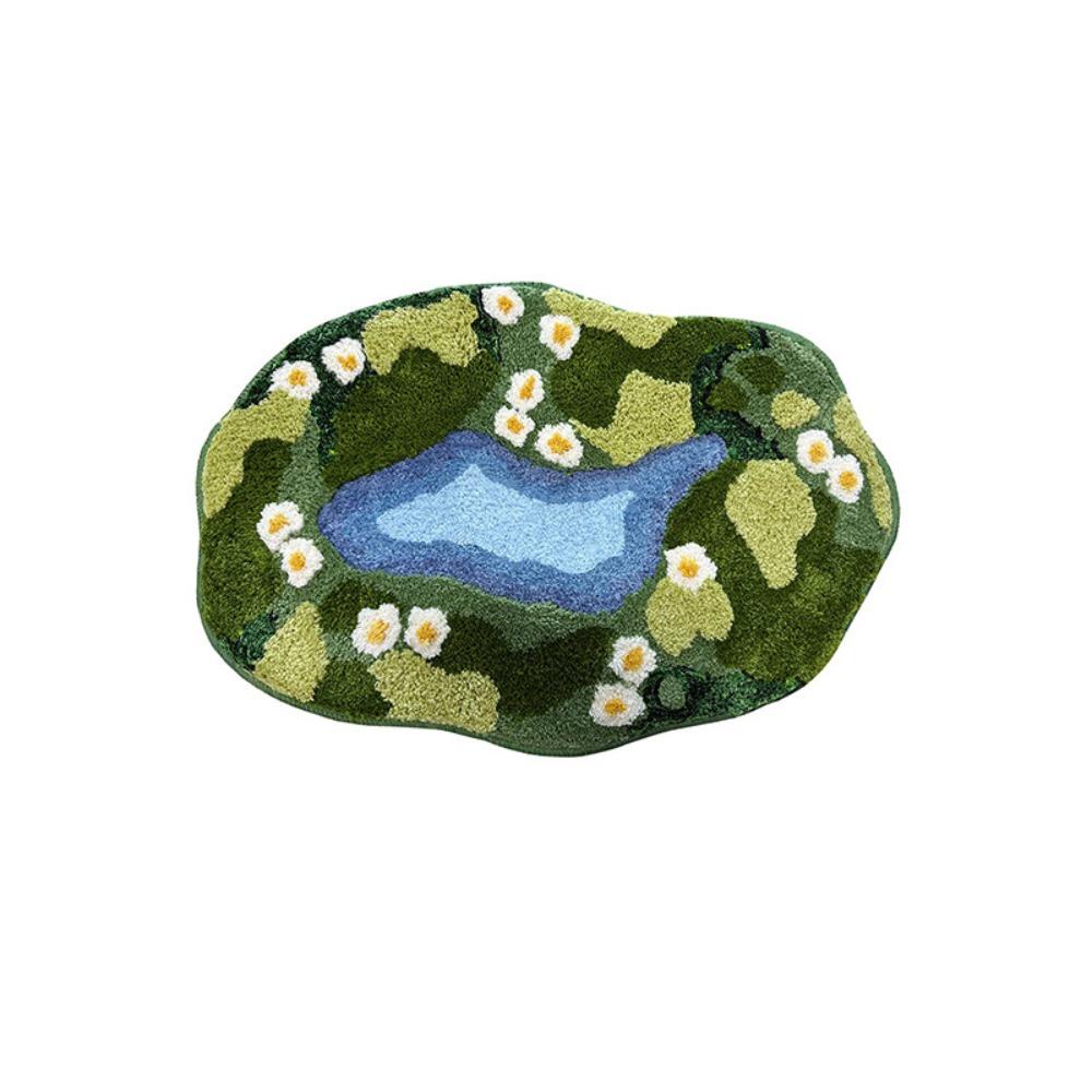 Non Slip Moss Rug Thickened Bedside Small Carpet Creative Simulated Moss Bath Mat Bedroom 15.75x23.62 in-Style A