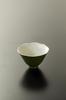 Retro small green orange ceramic teacup Kung Fu tea set tea cup flower mouth teacup single cup hat cup incense cup