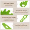 uxcell Toothed Nylon Pasta Server Green Non-Stick Heat-Resistant Noodle Spoon with 3 Measuring Holes and Strainer 33.5 Cm
