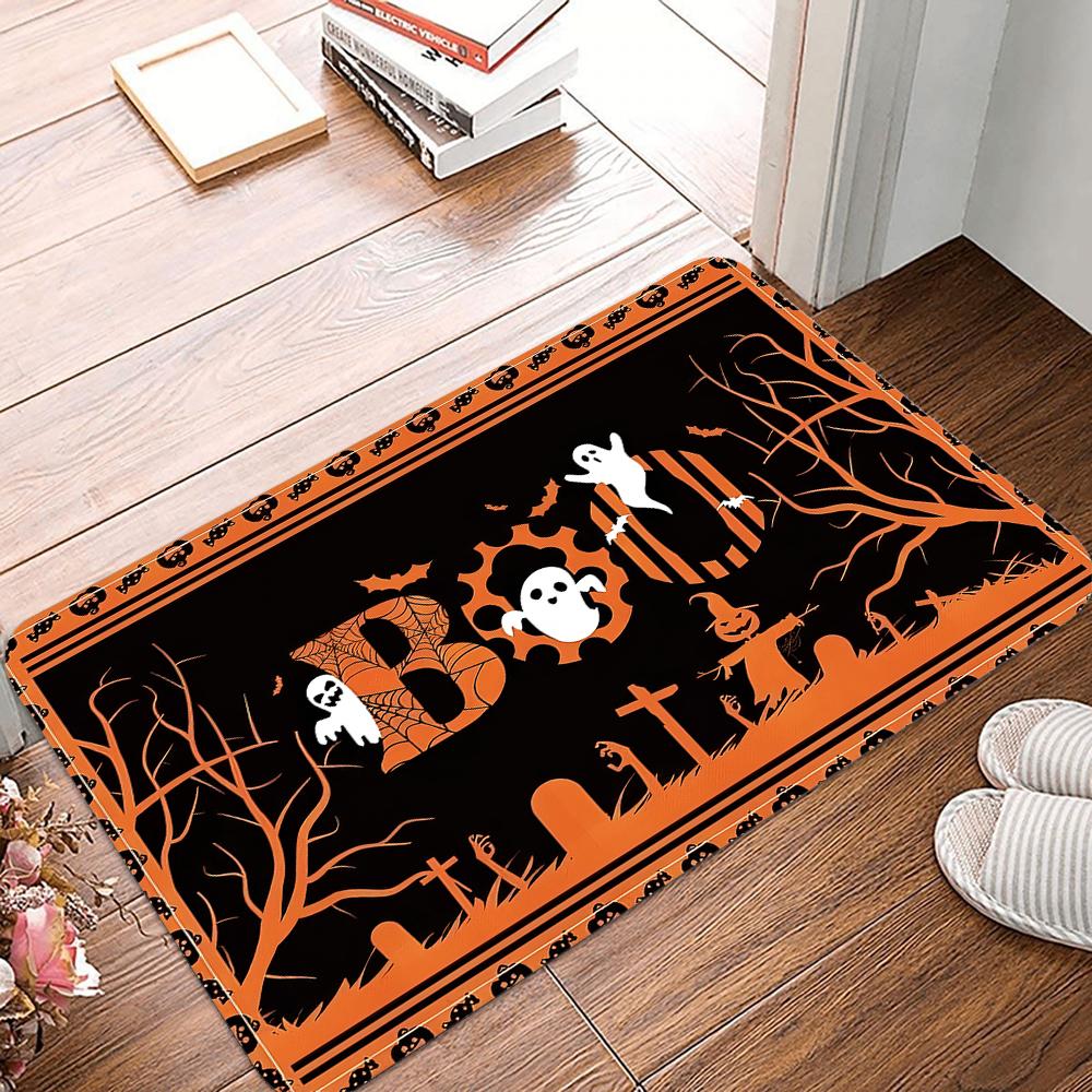 Halloween Funny Entrance Mat Carpet Living Room Dining Room Laundry Floor Mat Bath Balcony Hallway Non-Slip Door Mat