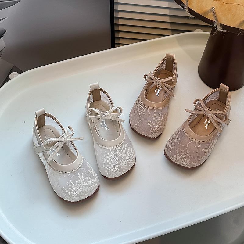 Girls Princess Shoes Mesh Breathable for Summer Kids Casual Shoes Round Toes 2025 Brand New Children Flat Shoes Non-slip Soft