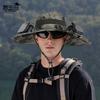 Dual fan solar hat summer outdoor mountaineering fishing sun protection visor hat camouflage big eaves men's bucket hat