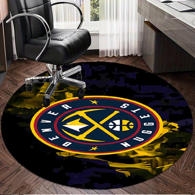 Denver Basketball Team Round Rug for Livingroom,Bedroom, Palyroom, Chair Rug, Area Rug, Circle Carpet, Large Size Fan Christmas Gift