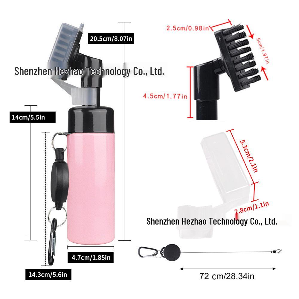 Multifunctional Golf Club & Ball Cleaning Brush with Spray Bottle