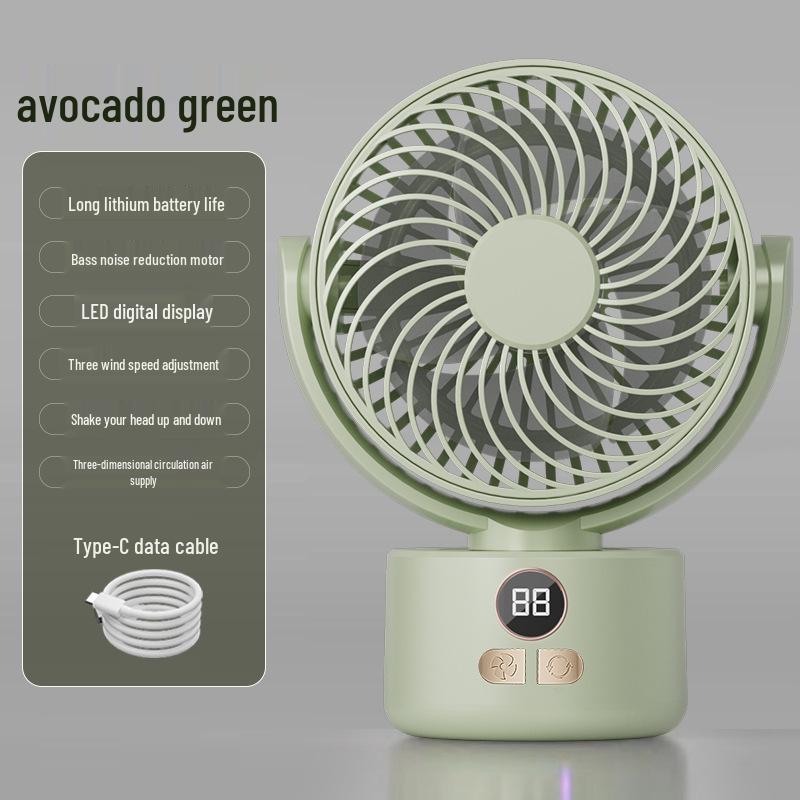 

Rechargeable USB Outdoor Desk Fan, Head-Shaking Mini Fan for Dorms, Offices, and Students 150*85*200 mm