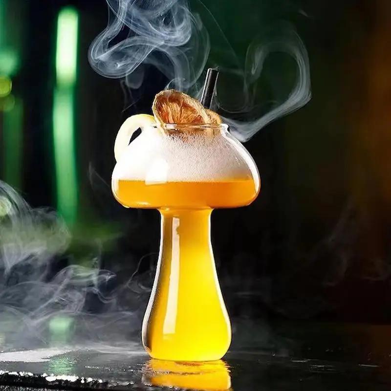 Cute Mushroom Cocktail Glass 250ml - For Drinks/Beer/Wine/Coffee/Shot, Creative Clear, Coffee Cups, Drinkware, Bar Glasses