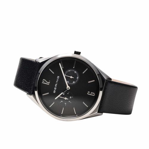BERING Men's & Women's (Unisex) Analog Quartz Ultra Slim Collection Watch with Genuine Calfskin Leather Strap and Sapphire Crystal (Product Number: 17