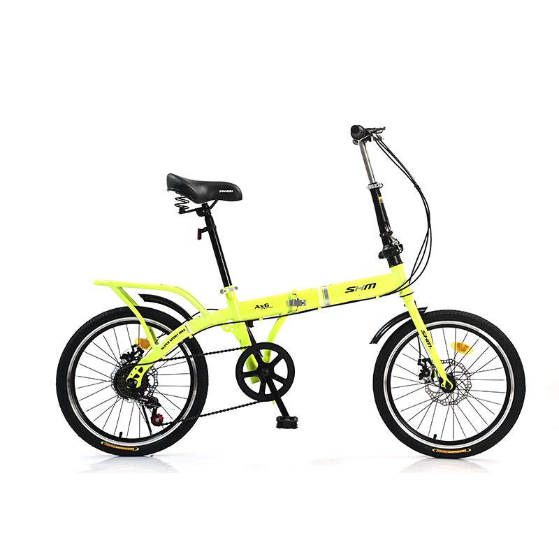 20-Inch Lightweight Folding Mountain Bike with Double Disc Brakes for Adults - Cool Variable Speed, Perfect for Casual Off-Road Riding