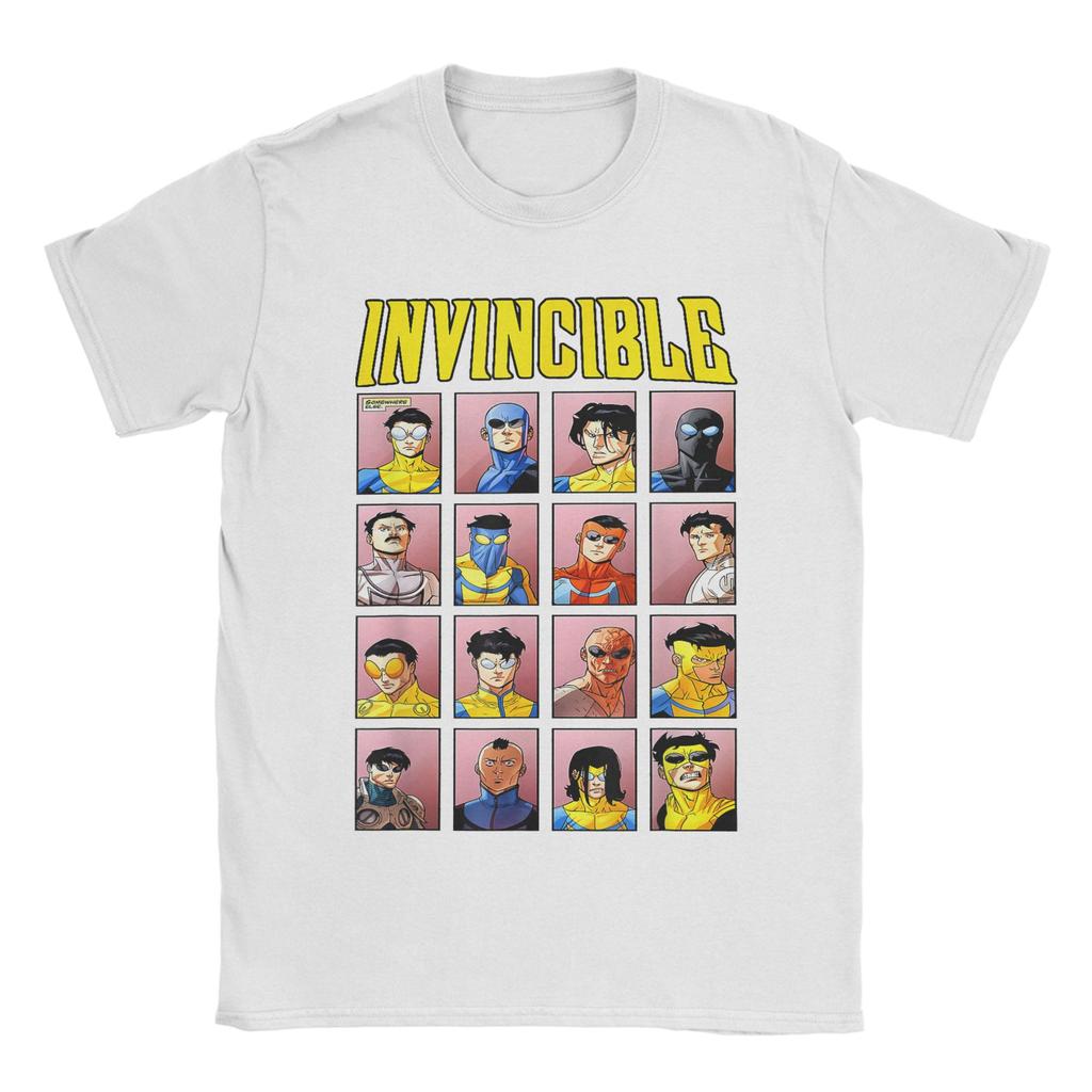 Invincible Variants Anime Men T Shirt Mark Grayson Novelty Tees Short Sleeve O Neck T-Shirts Cotton Gift Merch