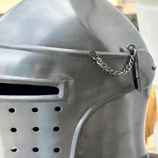 Medieval Barbuta Knight Helmet Steel LARP Armor, Crusader Warrior Helmet, Wearable Cosplay Reenactment Costume