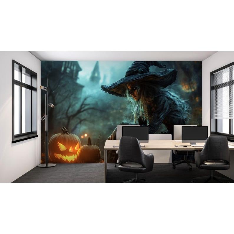 Witch and Pumpkin tapestry 75x100 чёрный